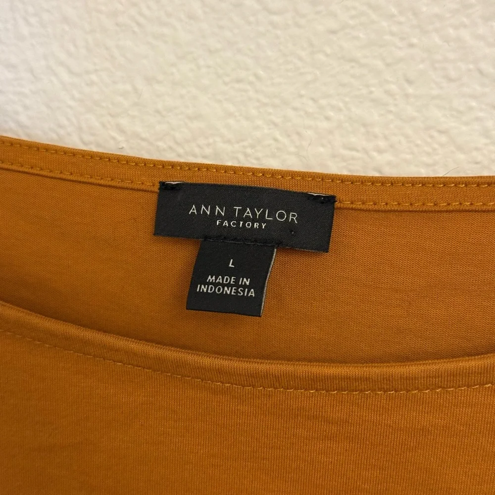 Ann Taylor Factory Mustard Puff Sleeve Blouse - Picture 2 of 5